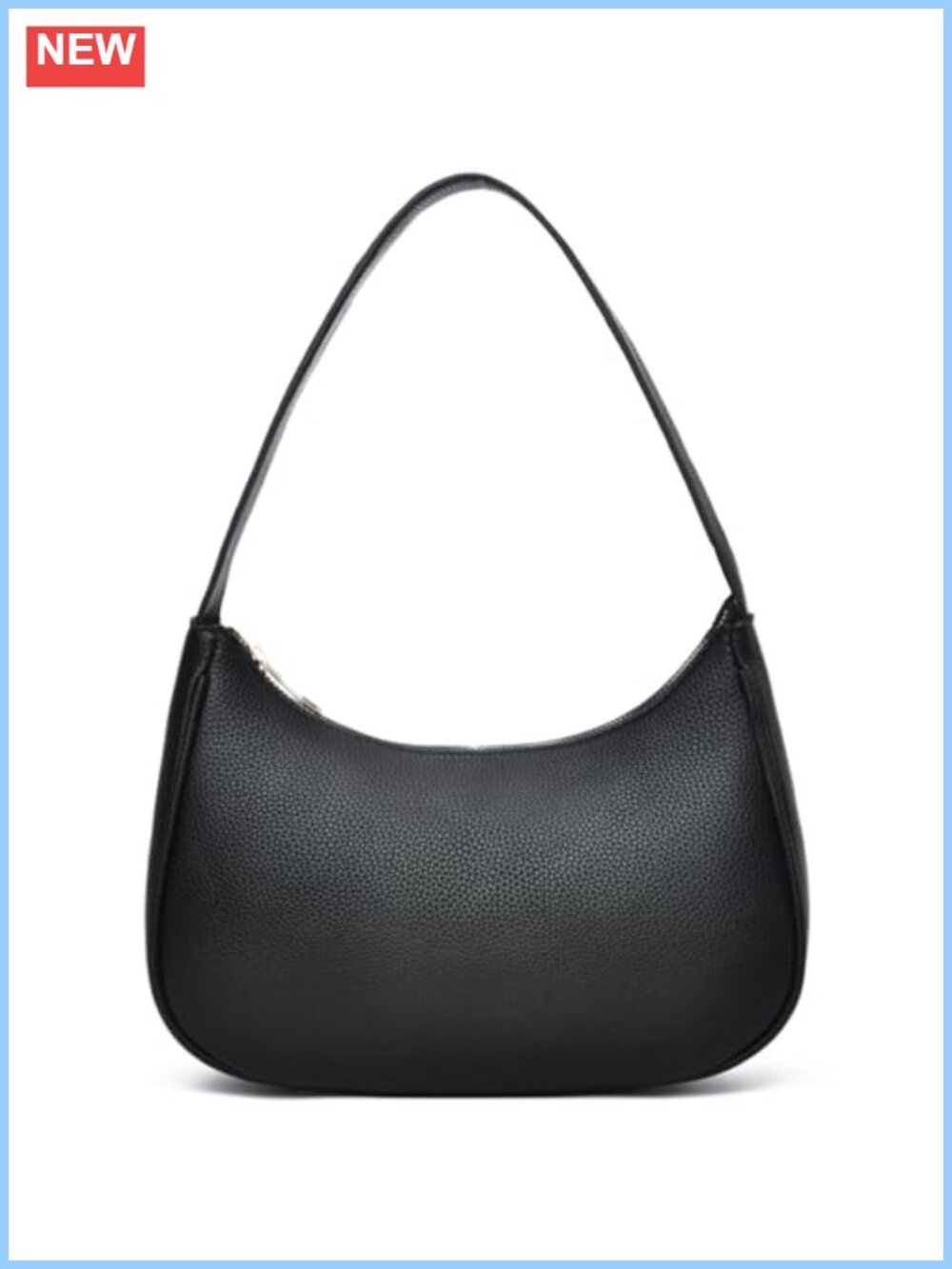Small Crescent Shoulder Bag Vegan Leather Underarm Purse Hobo Style